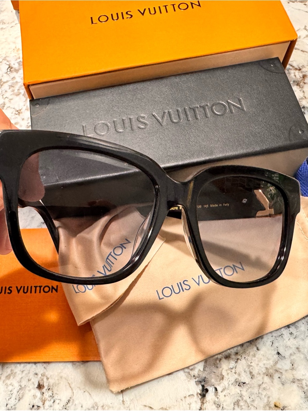 Louis Vuitton Black Oversized Square Sunglasses